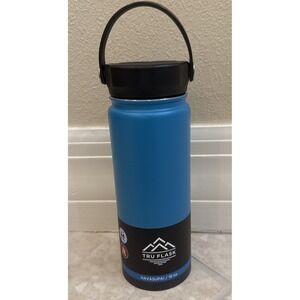 Tru Flask Insulated Bottle 18 oz up 24 Hours Cold & 12 Hours Hot‎ PBA Free Blue